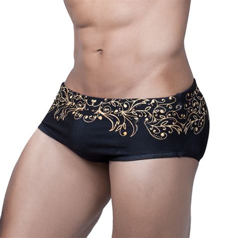 Mizok Mens Bikini Briefs Swimwear Swimming Trunk Vintage Leaves L Walmart