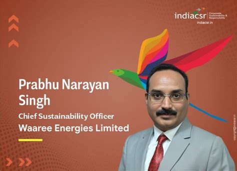 Prabhu Narayan Singh Chief Sustainability Officer At Waaree Energies