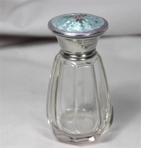 Proantic Flacon à Parfum En Cristal Argent Et émail 1920