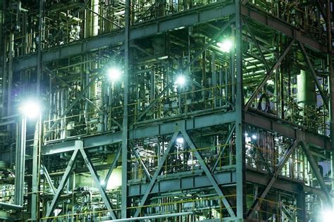 Premium Photo Industrial Factory At Night