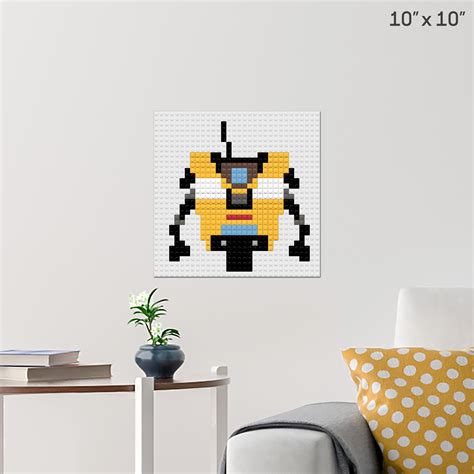 Claptrap Pixel Art Wall Poster Build Your Own With Bricks Brik