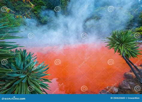 Chinoike Jigoku Hot Spring In Beppu Oita The Town Is Famous For Its Onsen Hot Springs Stock