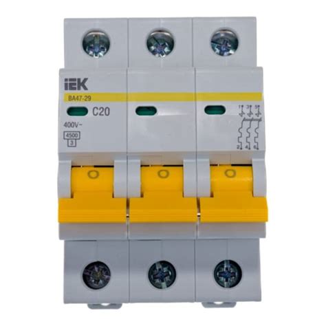 Автоматический выключатель ВА47-29 3Р 20А 4,5кА х-ка С ИЭК — купить в ...