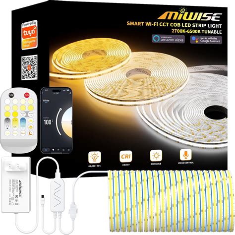 amazoncom miwise cct  led strip light tunable whiteftm