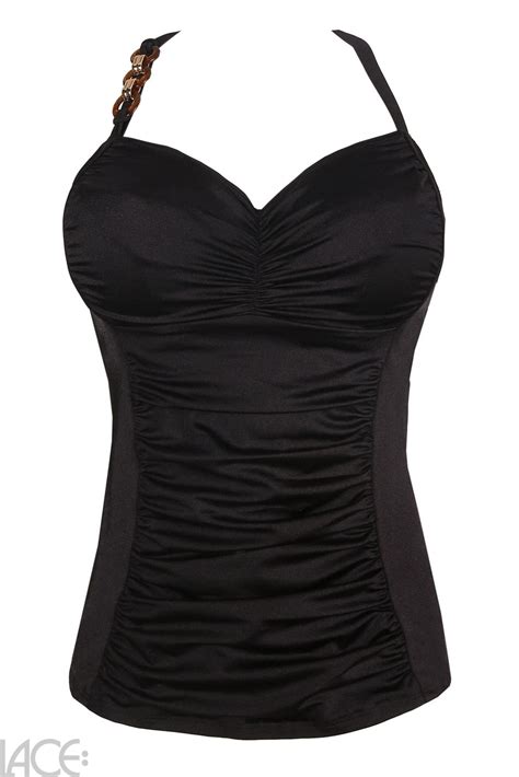 Primadonna Swim Barrani Tankini Top With Shaping Effect D G Cup Roast Coffee Lace Lingerie