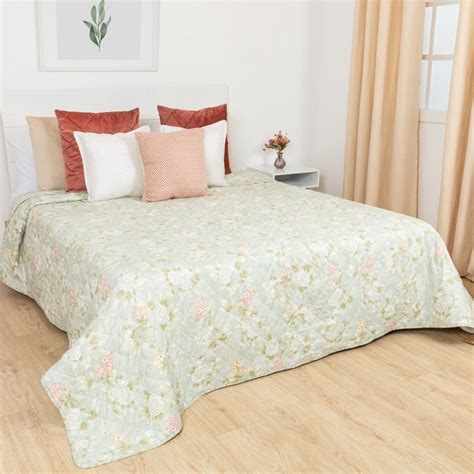 Colcha bouti Mika verde Tamanho Colchas e edredões estampados Cama 90cm