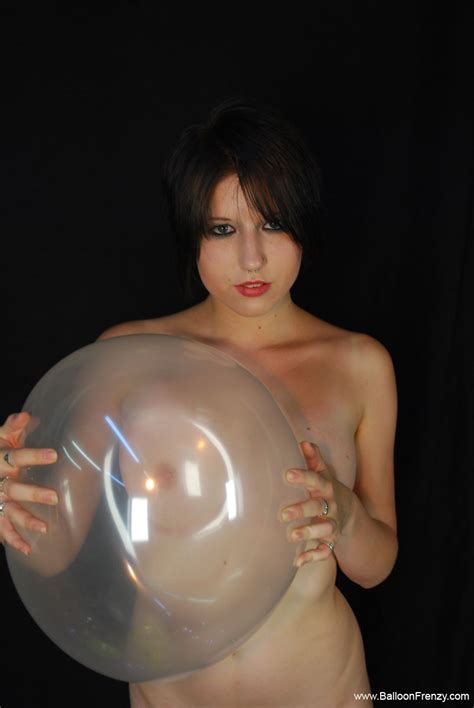 Innocent Brunette Babe Torrid Popping Huge Burstable Balloons