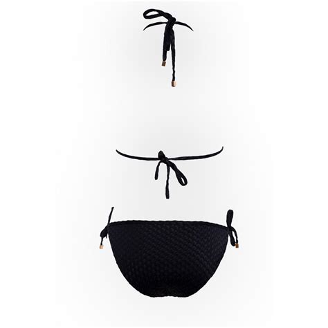 Sierra Black Textured Triangle Bikini