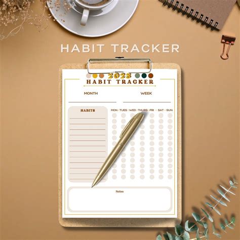 2023 Habit Tracker Printable Printable Planner Workout Planner