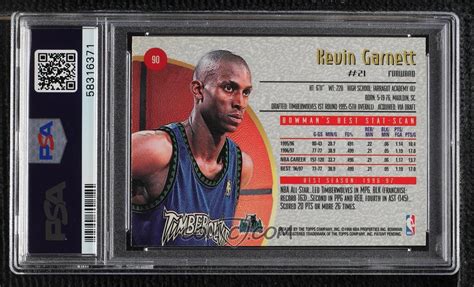1997-98 Bowman's Best - [Base] #90 - Kevin Garnett [PSA 8 NM-MT]