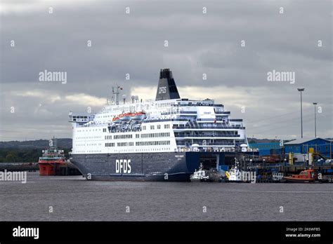 The Dfds Ferry From Newcastle To Amsterdam Moored At The Dockside Of