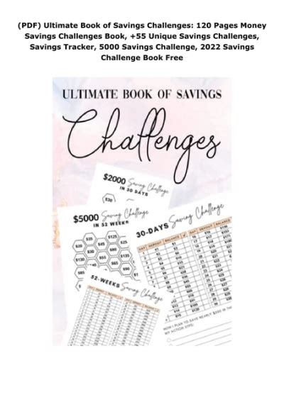 Pdf Ultimate Book Of Savings Challenges Pages Money Savings