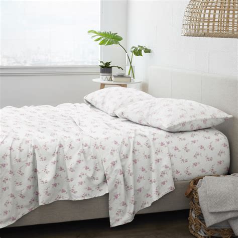 Bulk Flannel Sheet Sets Full 4 Pc Wholesale Floral Bedding