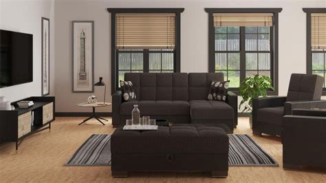 Armada Collection Dark Slate Grayblack Chaise Lounge Ottomanson