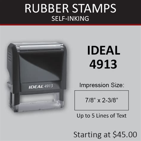 RUBBER STAMP – Ideal 4913 (Self-Inking) – Copy-It – San Diego Printing ...