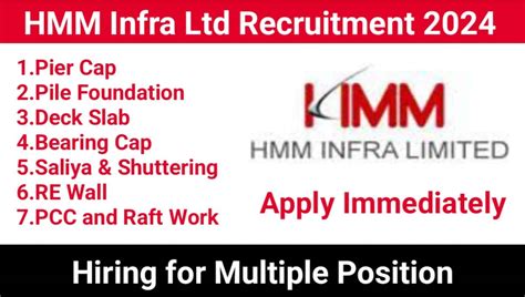 HMM Infra Ltd Recruitment 2024 Construction Job Apply Immediately