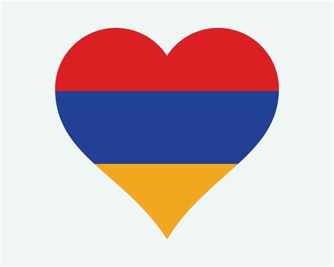 Armenia Heart Flag Armenian Love Shape Country Nation National Flag