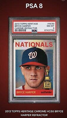 Topps Heritage Chrome Refractor Bryce Harper Hc Psa Rare