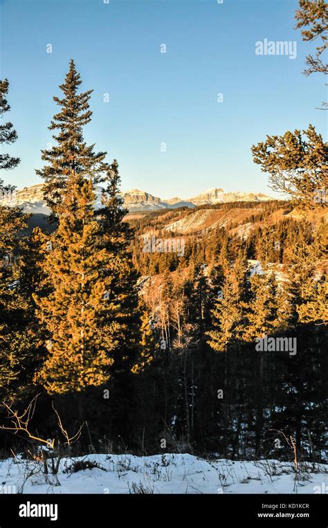 Snowy mountainous landscape. Winter in Canadian mountains Stock Photo ...