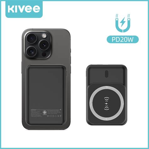 Jual HOT KIVEE Powerbank Iphone Wireless Magnetic Mini Fast Charging PD 20W Tipis Ringan