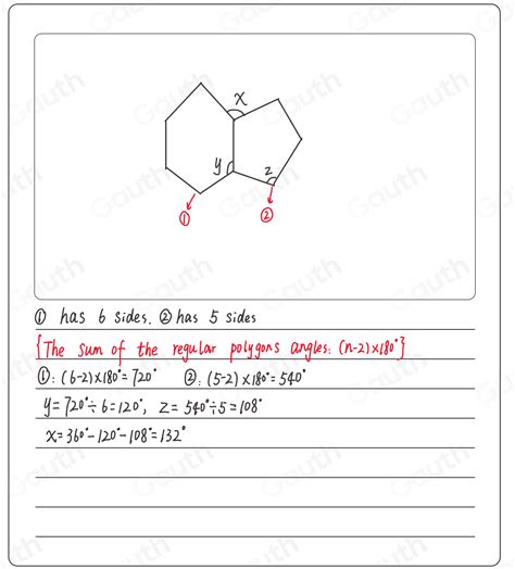 Solved The Diagram Below Shows The Combination Of Two Regular Polygons