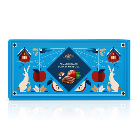 Kalev молочный шоколад с яблоком и миндалем 300г (Эстония) - купить с ...