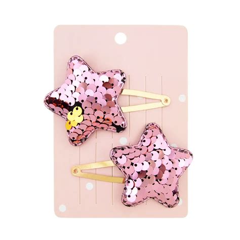 2 шт./компл. заколка для волос с блестками в форме сердца Звезда Корона ...