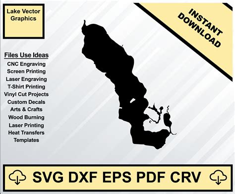 Crescent Lake Florida Map Silhouette Shape Svg Dxf Pdf Eps Crv Vector