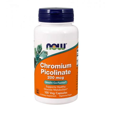 Хром (Chromium Picolinate), 200 mcg, 100 капсул — ДіаЕксперт