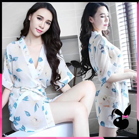 Jual Kode E T Girl Set Kimono Lingerie Sexy G String Baju Tidur Bahan Sifon Dengan Variasi