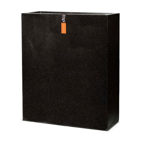 Capi Luxe Tall Rectangle Planter Black Lacoste Garden Centre Webshop