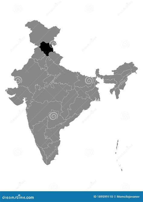 Location Map of Himachal Pradesh State Stock Vector - Illustration of maharashtra, india: 189599110