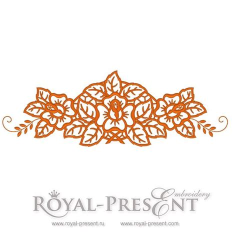 Machine Embroidery Design Cutwork Lace Roses Royal Present Embroidery