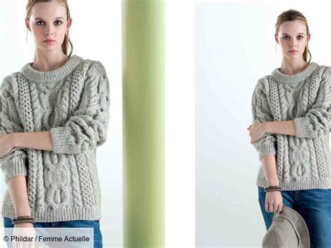Tricot Gratuit Le Pull Encolure Ronde à Torsades Femme Actuelle Le Mag