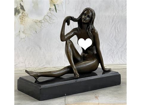 Naked Woman Erotic Nude Girl Bronze Statue Figurine Etsy