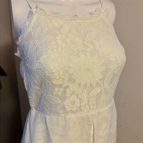 Intimates Sleepwear Nwot White Sheer And Lace Spaghetti Strap Nightgown Lingerie Poshmark