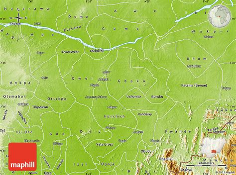 Physical Map Of Benue
