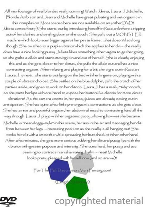 Femorg Blonde Orgasms 2008 By Femorg HotMovies