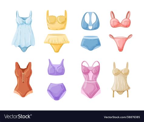 Set Women Lingerie And Nightwear Seductive Vector Image