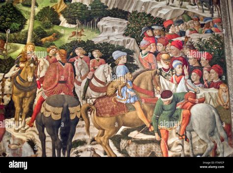 The Magi Chapel Frescoes By Benozzo Gozzoli Eastern Wall The Stock