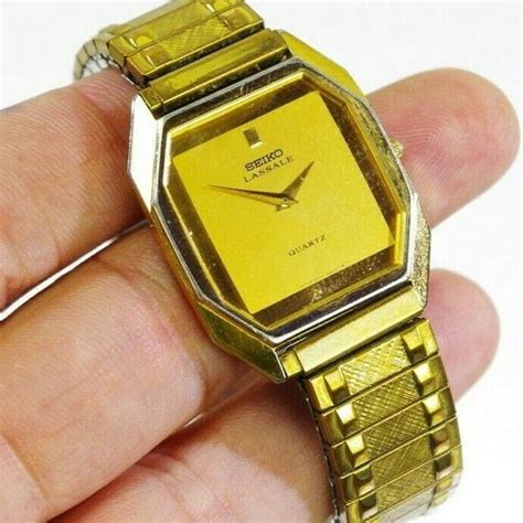 Vtg Gents Seiko Lassale Ultra Thin Quartz 9300 5200 Japan Gold Tone T Parts Watchcharts