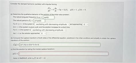 Solved Consider the damped harmonic oscillator with impulse | Chegg.com