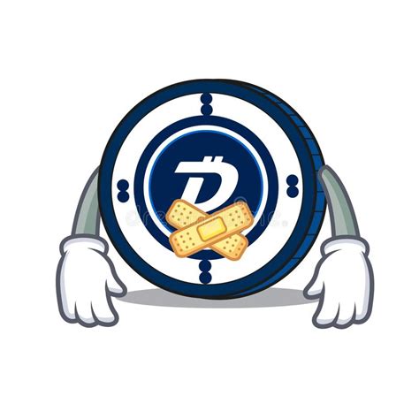 Desenhos Animados Silenciosos Da Mascote Da Moeda De Digibyte