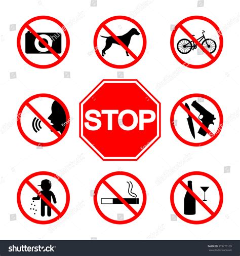 Stop Sign Do Not Smoke Do Stock Vector Royalty Free 319775159