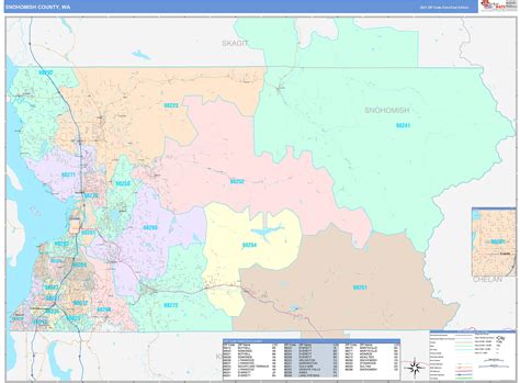 Snohomish County, WA Wall Map Color Cast Style by MarketMAPS - MapSales