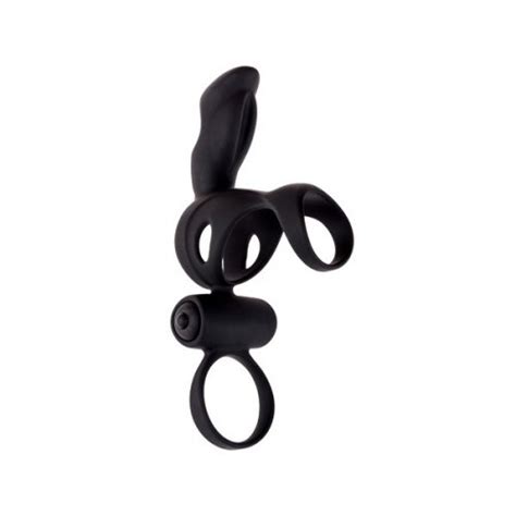 Adrien Lastic Spartacus Double Vibrating Cockring With Penis Sheath And Extender Black Sex Toy