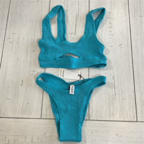Bond Eye Swim Bound By Bondeye Set Sasha Swim Top And Scene Bikini Bottom Color Teal Nwt Os
