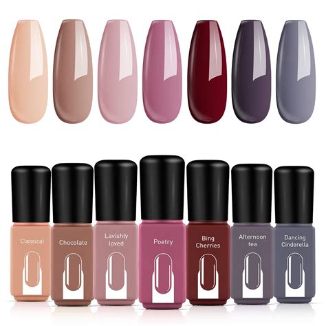 Amazon Modelones Gel Nail Polish Set Colors Nude Pink Brown Gray Soak Off Nail Polish