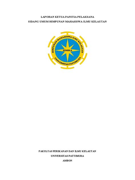 Laporan Ketua Panitia Pelaksana Pdf