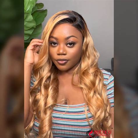 Ombre Honey Blonde Wear Go Glueless Straight And Body Wave HD Lace